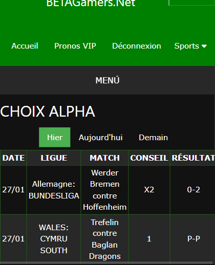 pari VIP gagné ticket